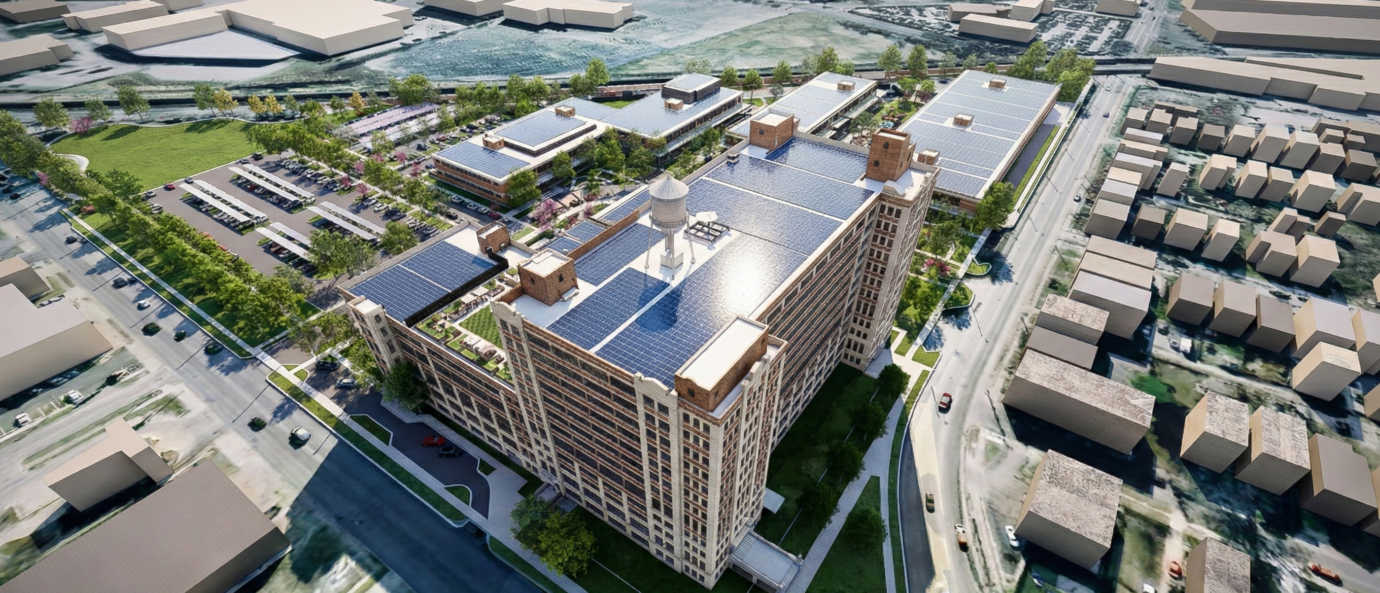 Historic Northeast Lofts — Aerial Rendering